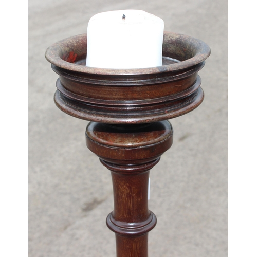 29 - A large vintage carved mahogany torchiere or candle stand, approx 138cm tall