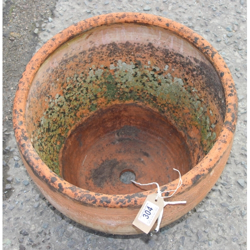 304 - A large vintage terracotta planter pot, approx 46cm wide x 46cm deep x 36cm tall