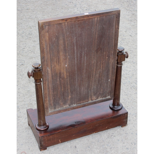 31 - An antique mahogany dressing table mirror of large proportions, approx 60cm wide x 29cm deep x 82cm ... 