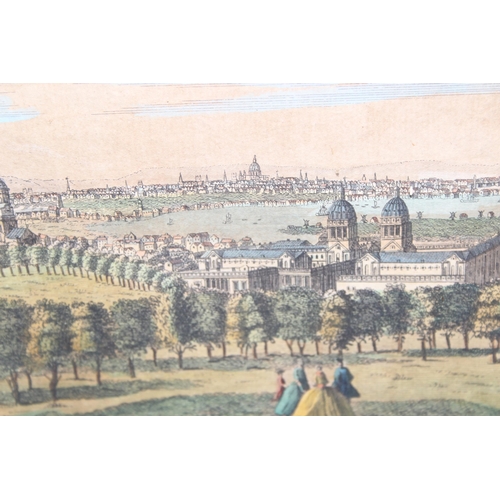 415 - 4 antique hand coloured prints of London to inc Somerset House for Stow's Survey, Hampstead from Pri... 