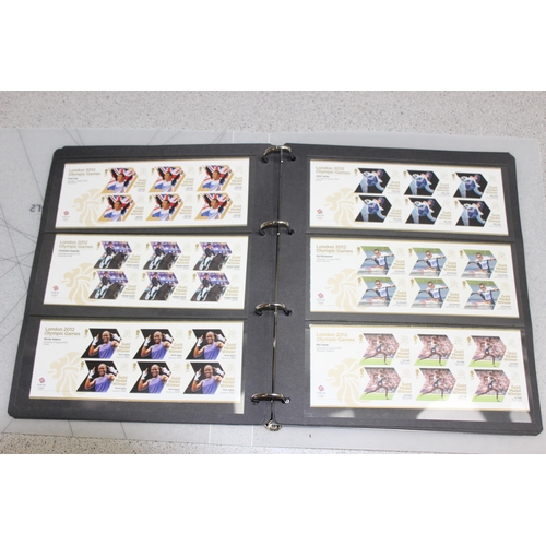 500 - A full set of 29 London 2012 gold medal winner stamps, 174 unused first class stamps, and 34 pairs o... 