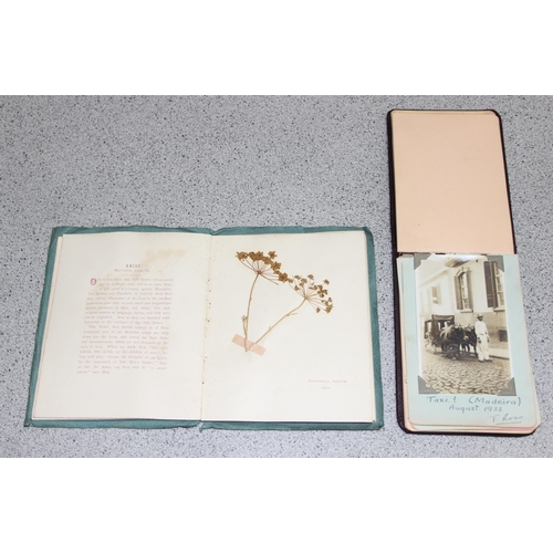 504 - 4 antique albums with contents to incl hand-written messages, poems and pressed flowers