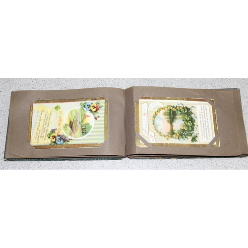 504 - 4 antique albums with contents to incl hand-written messages, poems and pressed flowers