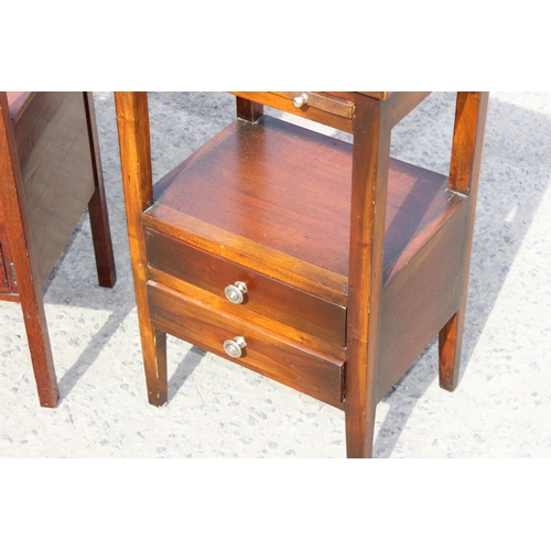 51 - 2 mahogany bedside tables, one antique, approx 37cm wide x 34cm deep x 76cm tall (2)