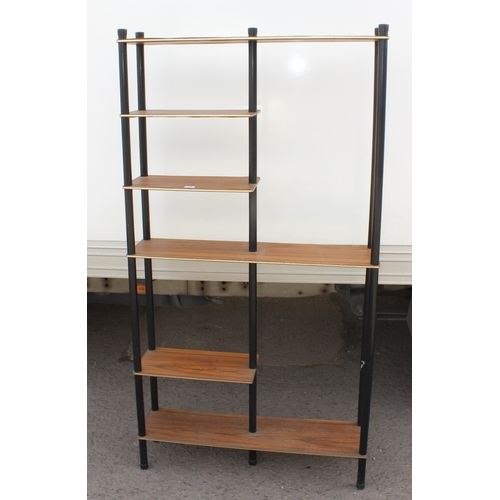 58 - A large retro room divider shelving unit, seemingly unmarked, approx 93cm wide x 26cm deep x 185cm t... 