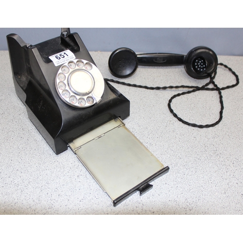 651 - Vintage Bakelite rotary dial telephone