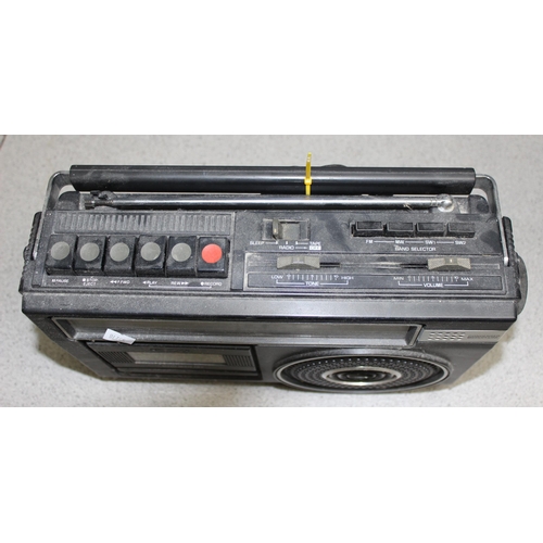 751 - Vintage Sanyo radio cassette recorder (M2442K) and 2 radios to incl Philips 381A-15