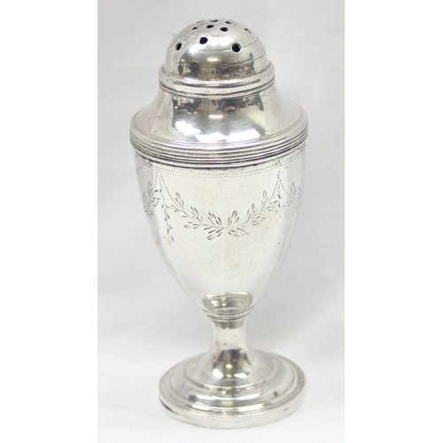 1071 - An unusual antique silver pepper pot or pounce pot, seemingly unmarked but XRF tests as 925 silver, ... 