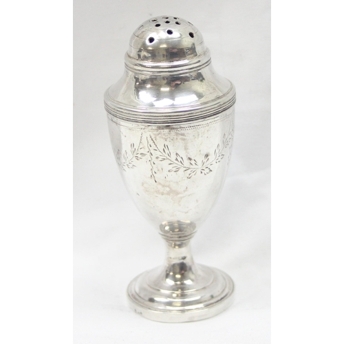 1071 - An unusual antique silver pepper pot or pounce pot, seemingly unmarked but XRF tests as 925 silver, ... 