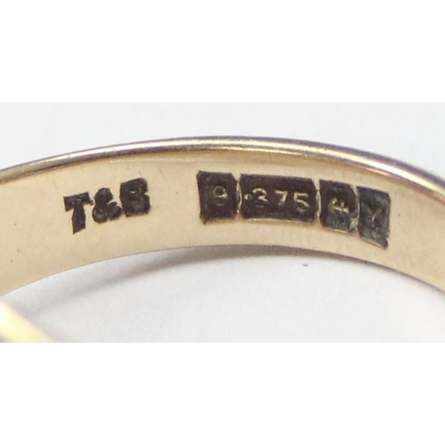 1111 - 9ct gold plain signet ring, marked for Birmingham 1973, approx size P, approx 5.82g gross