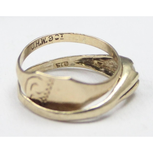 1136 - 2 9ct gold rings, a small signet ring, marked 9ct and XRF confirmed, approx size H, and a white ston... 