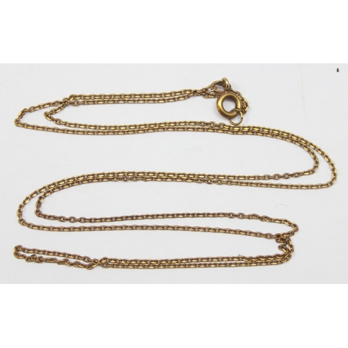 1142 - A long 18ct gold cable chain link necklace, indistinctly marked to clasp but XRF confirmed, approx 6... 