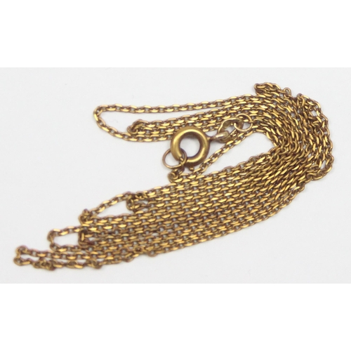 1142 - A long 18ct gold cable chain link necklace, indistinctly marked to clasp but XRF confirmed, approx 6... 