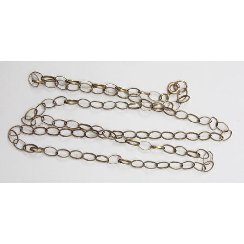 1144 - A vintage 9ct gold necklace with wide rolo or belcher links, marked to clasp and XRF confirmed, appr... 