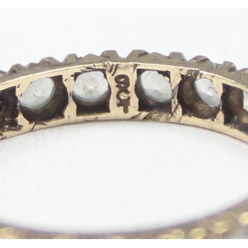 1151 - A vintage 9ct gold and white stone eternity ring, marked and XRF confirmed, approx size J, approx 1.... 