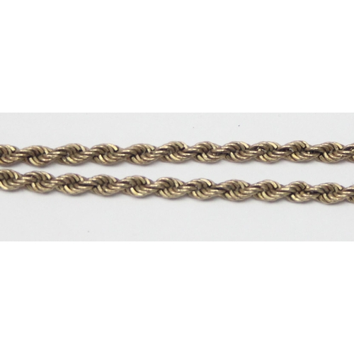 1152 - A vintage 9ct gold rope twist necklace, approx 42cm long, approx 2.77g gross