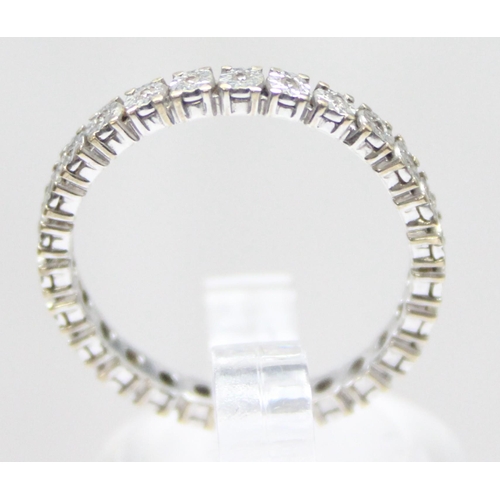 1154 - 18ct white gold and diamond eternity ring, marked 750 and XRF confirmed, approx size O, approx 2.56g... 