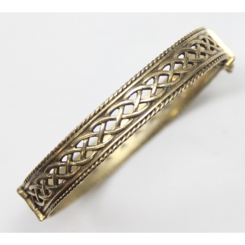 1158 - A vintage 9ct gold Celtic style woven bracelet, seemingly unmarked but XRF confirmed as 9ct gold, ap... 