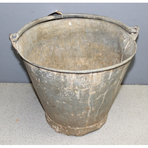 315 - 3 vintage galvanised buckets, largest approx 30cm tall