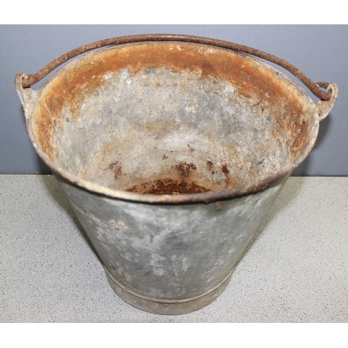 315 - 3 vintage galvanised buckets, largest approx 30cm tall