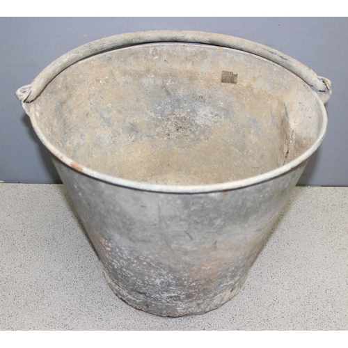 315 - 3 vintage galvanised buckets, largest approx 30cm tall