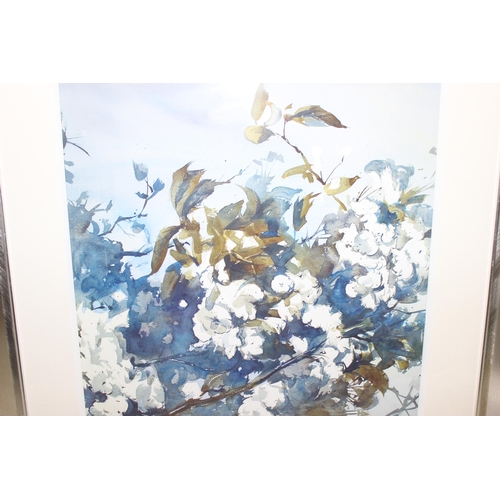 430 - 2 large decorative modern framed prints, the largest approx 83cm x 72cm