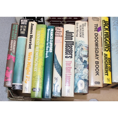 506 - Large qty of vintage hardback Book Club books, many 1st editions (2 boxes)