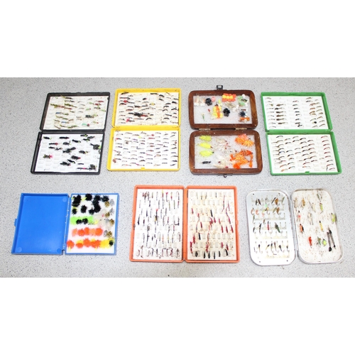 705 - 7 assorted fly fishing boxes with contents