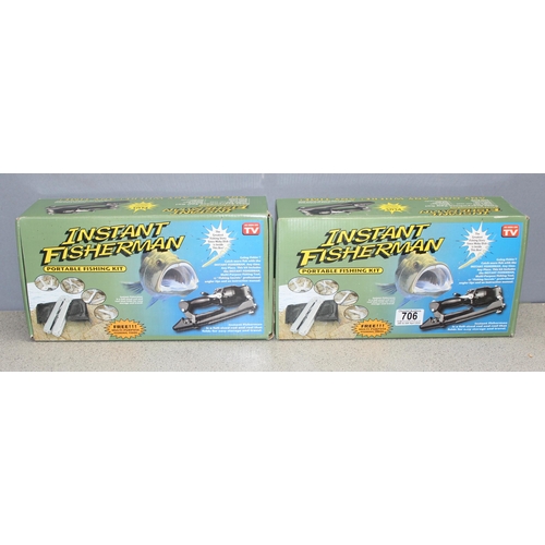 706 - 2 boxed Instant Fisherman portable fishing kits