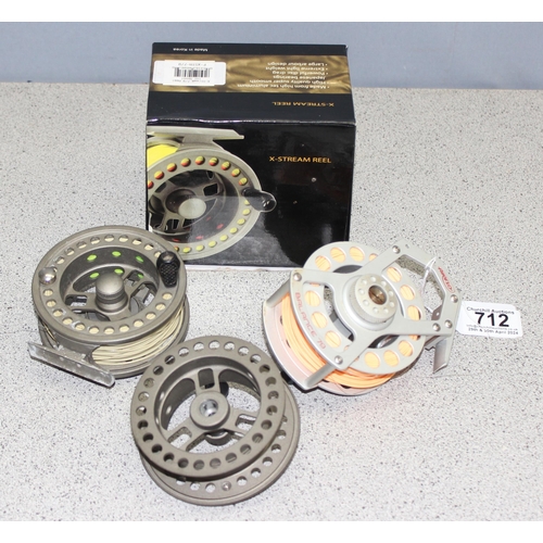 712 - 2 fly fishing reels to incl Airflo Balance 79, Airflo X-Stream 6-8, and spare spool