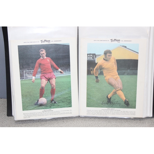 717 - Album of Typhoo Premium Issue football trading cards to inc George Best, Colin Bell, Martin Peters, ... 