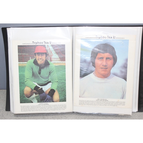 717 - Album of Typhoo Premium Issue football trading cards to inc George Best, Colin Bell, Martin Peters, ... 