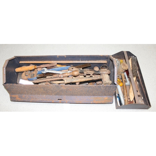 801 - Vintage Enox toolbox with contents