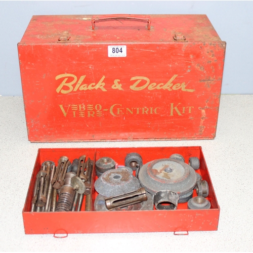 804 - A vintage Black & Decker Vibro-Centric kit with valve seat grinder, stone dressing stand and various... 