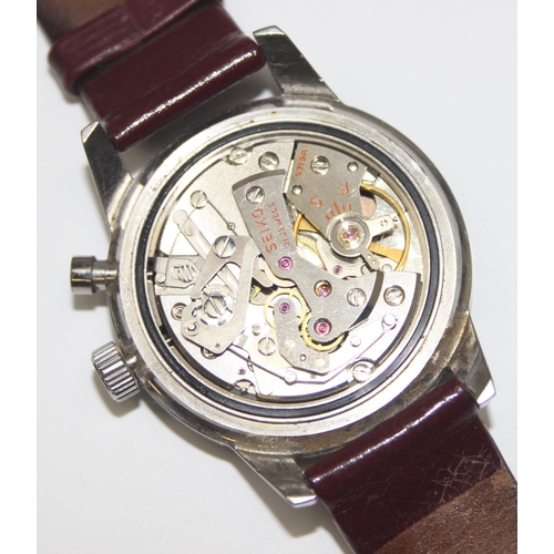 1301 - A vintage Seiko 45898TO chronograph wristwatch with 5719A cal mechanical movement and leather strap