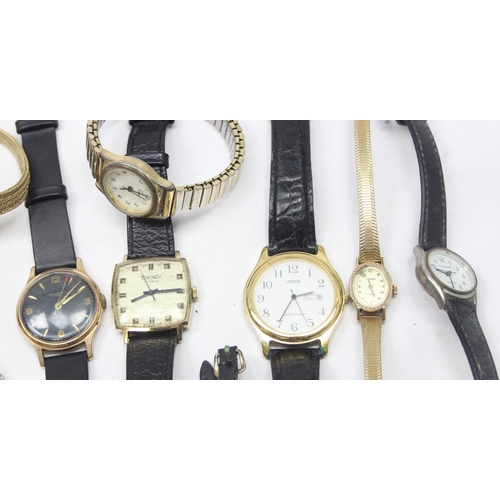 1308 - Qty of assorted antique, vintage and later watches to inc a silver cased fob watch etc