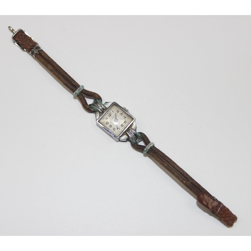 1311 - A vintage Art Deco period Tudor Rolex ladies watch with mechanical movement and cord strap