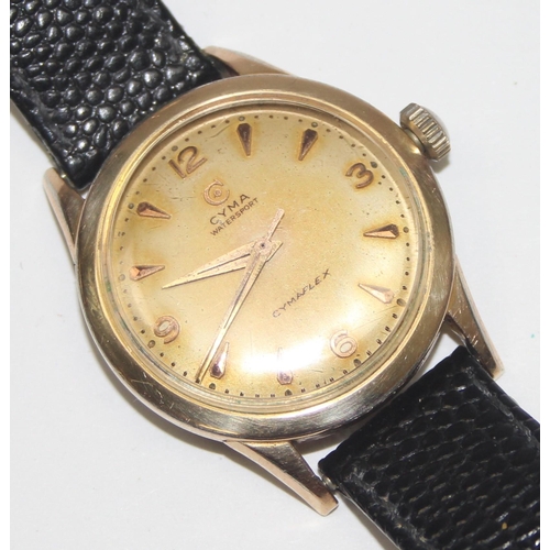 1324 - A vintage Cyma Cymaflex Watersport watch with gold plated case and R459 mechanical Swiss made moveme... 