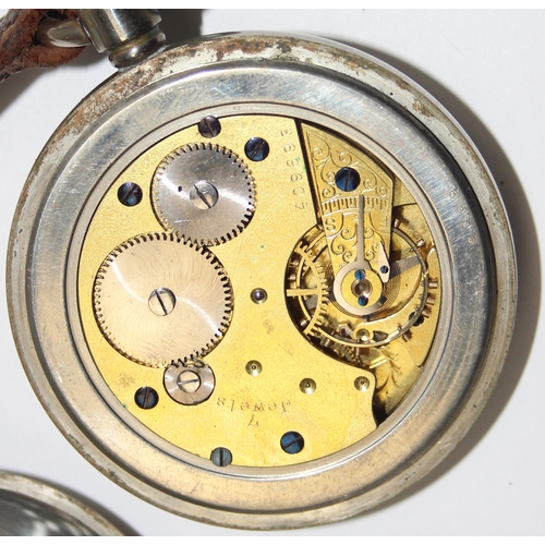 1328 - A vintage military marked pocket watch by H. Williamson Ltd of London, numbered 26864F in steel case... 