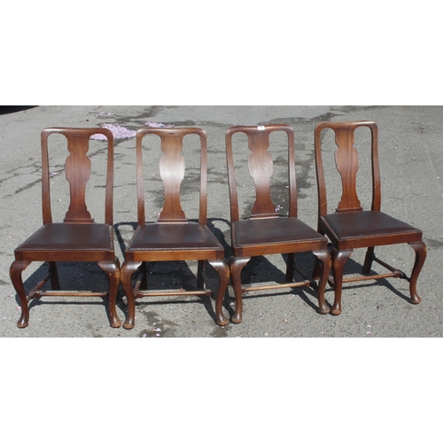 156 - A set of 4 Georgian style mahogany dining chairs, each approx 96cm tall