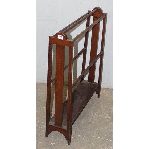 120 - Vintage mahogany towel rail or clothes horse, approx 77cm wide x 20cm deep x 90cm tall