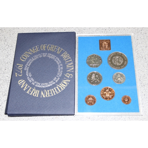 1244 - Great Britain & Northern Ireland Royal Mint coins - 3 boxed uncirculated coin sets, 1972, 2002 & 200... 