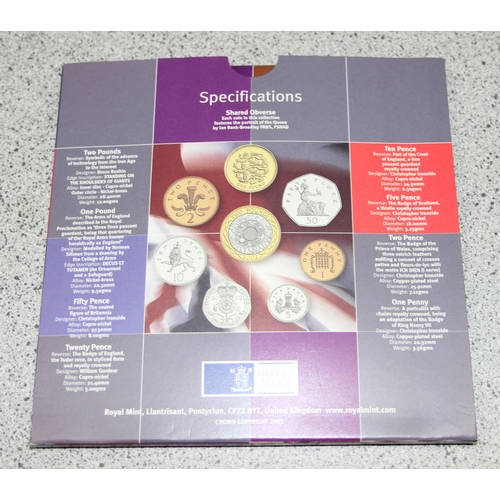 1244 - Great Britain & Northern Ireland Royal Mint coins - 3 boxed uncirculated coin sets, 1972, 2002 & 200... 