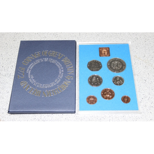 1245 - Great Britain & Northern Ireland Royal Mint coins - 3 boxed uncirculated coin sets, 1972, 2002 & 200... 