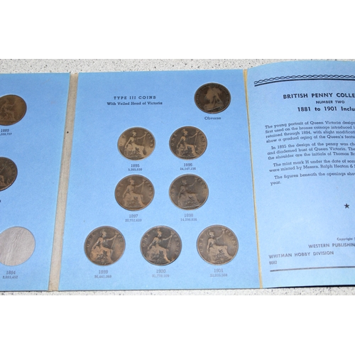 1248 - 5 assorted Whitman coin albums for British copper coins, Queen Victoria and later, most folders with... 