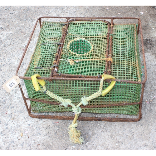 328 - 4 vintage lobster pots, each approx 49cm wide x 43cm deep x 24cm tall