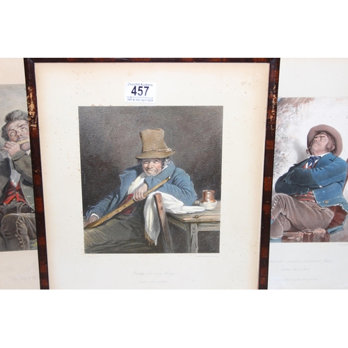 457 - Set of 4 Erskine Nichol antique prints and 3 further pictures, largest approx 54cm x 36cm