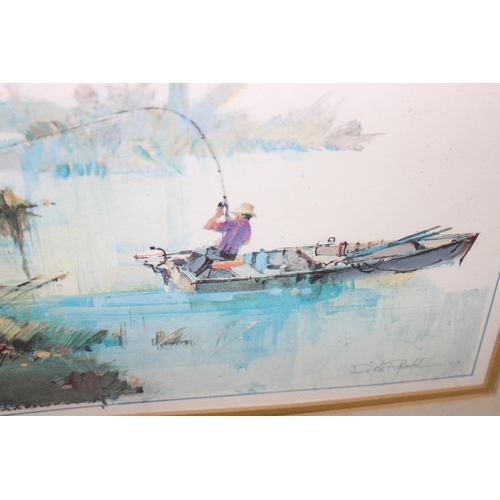 460 - 2 vintage marine-scape prints after Dick Pfahl, largest approx 72cm x 62cm