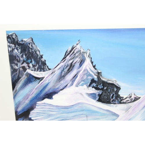 461 - Catherine Thomas (XX): Original oil on board titled 'Ice Mountains', signed bottom right, dated 2019... 