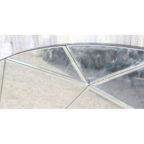 463 - Large retro style oval wall mirror, approx 111cm x 76cm